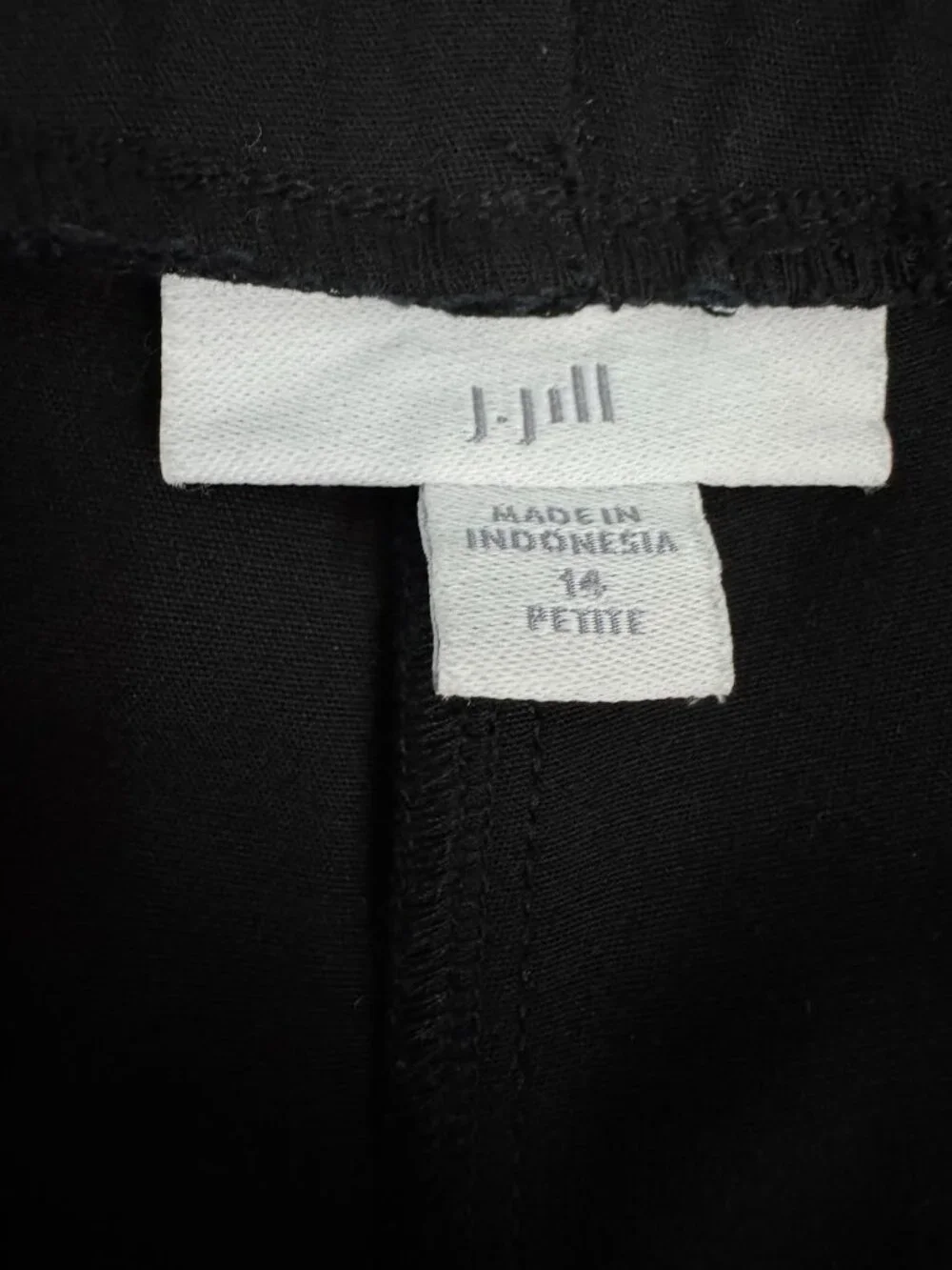 J. Jill Pleated Front Pull On Trousers Black Zip Pocket Pants 14 Petite